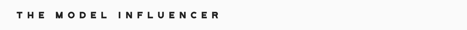 Minimal black banner with white text reading The Model Influencer.