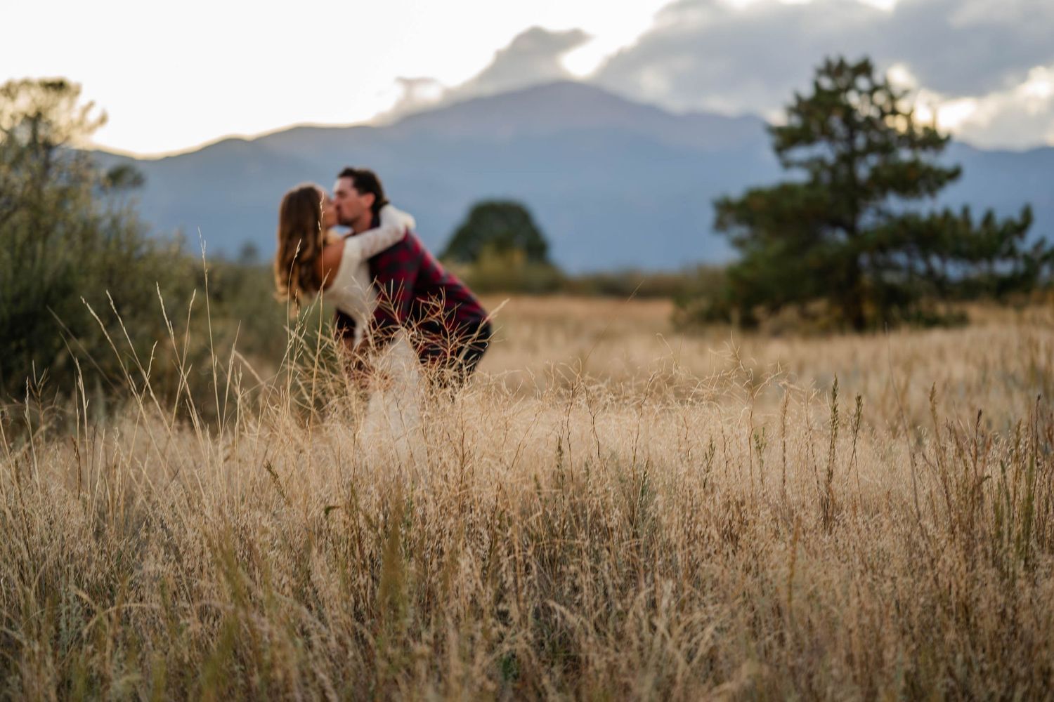 Rocky Mountain National Park engagement photography. Mountains in the back