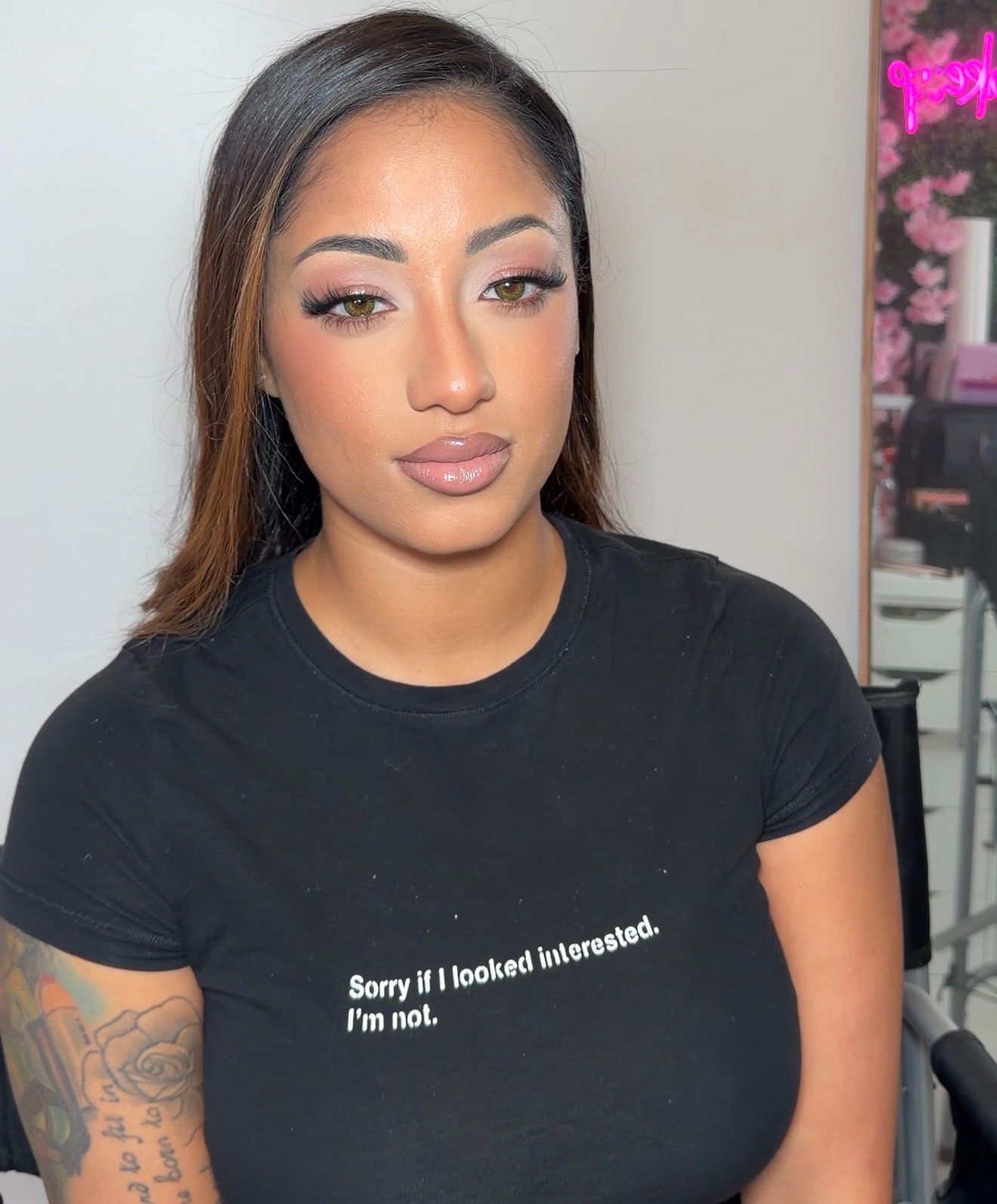 Professional Orlando makeup artist Kay Alvarez showcasing a soft glam makeup look on a client with flawless skin, defined eyes, and natural