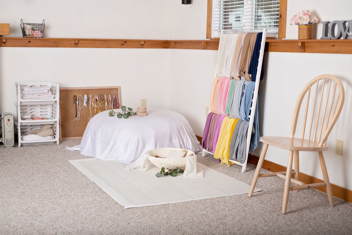 photography studio newborn baby corner