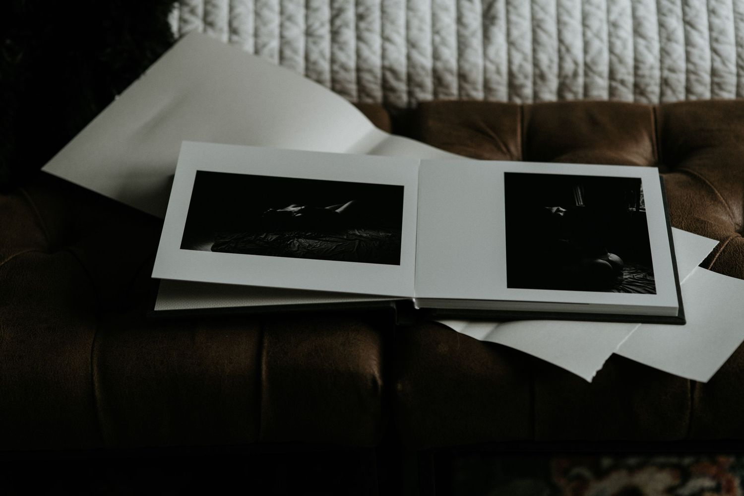 little black book example, black and white album photography, Boudoir photographer, MN boudoir photographer