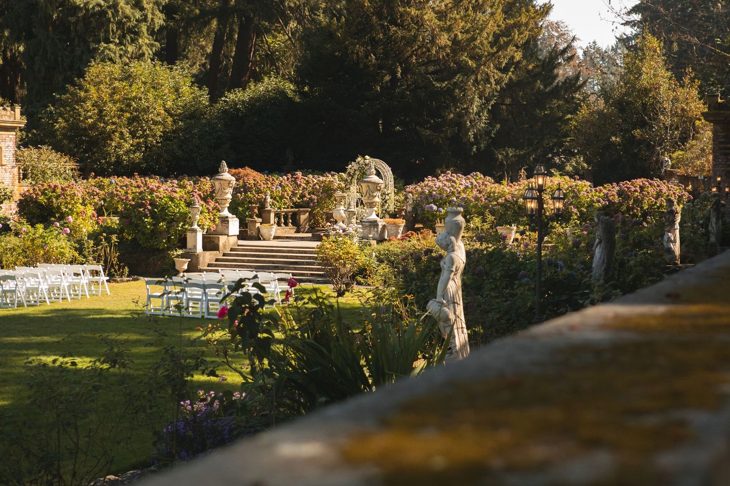Thornwood Castle, American Lake, English garden, wedding venue, Washington