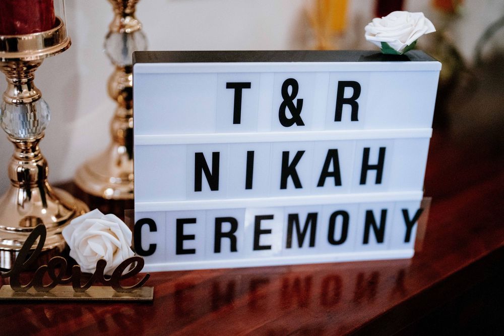 T and R Nikah Ceremony welcome sign - Sydney wedding day timeline and photography
