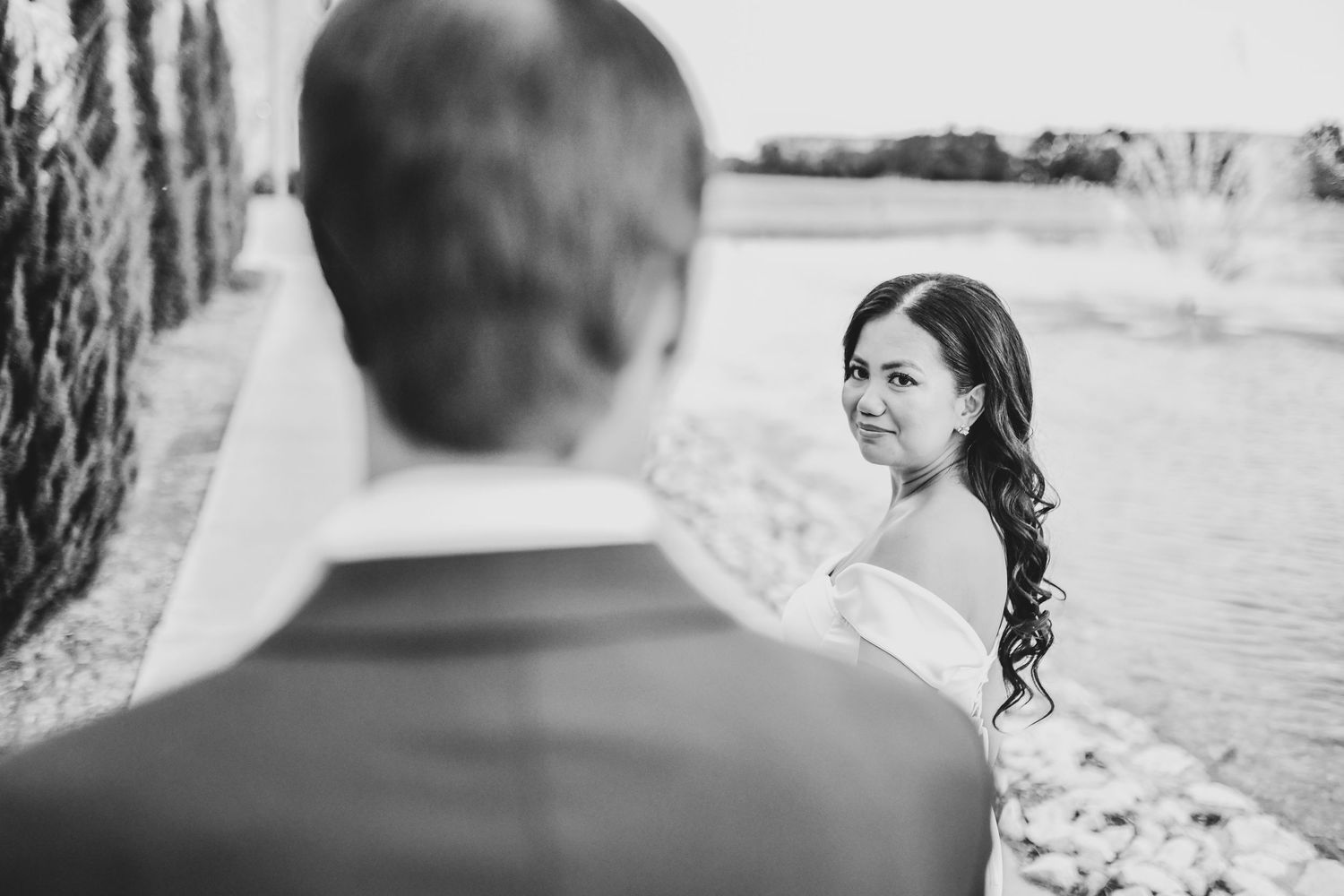 Romantic Dallas-area engagement session featuring elegant fashion and natural movement