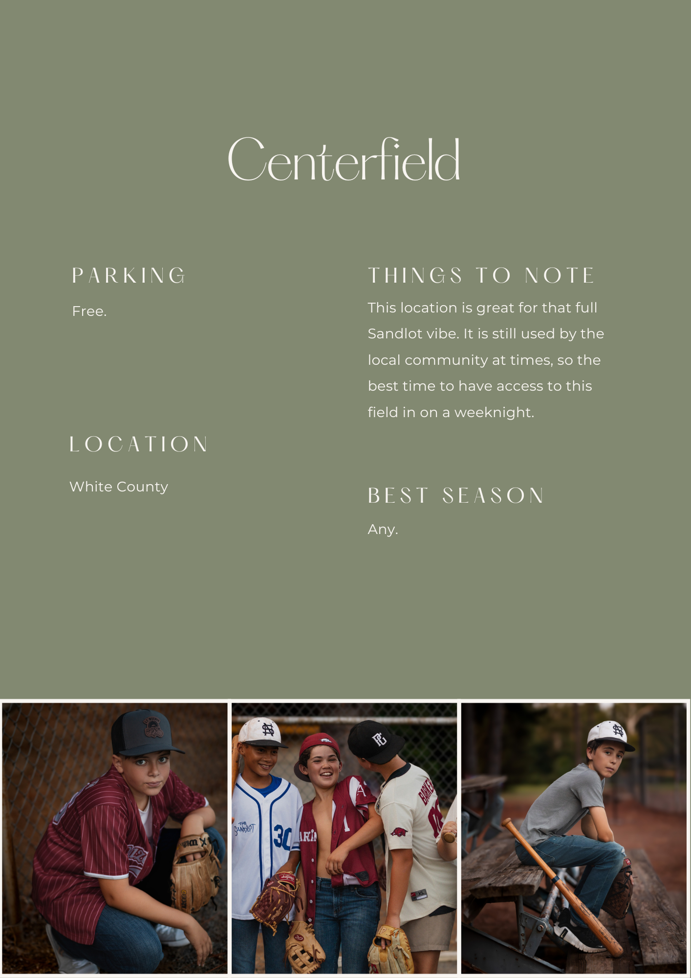 Ballpark Sandlot style session in White County Arkansas by Stella Skyye Photography.