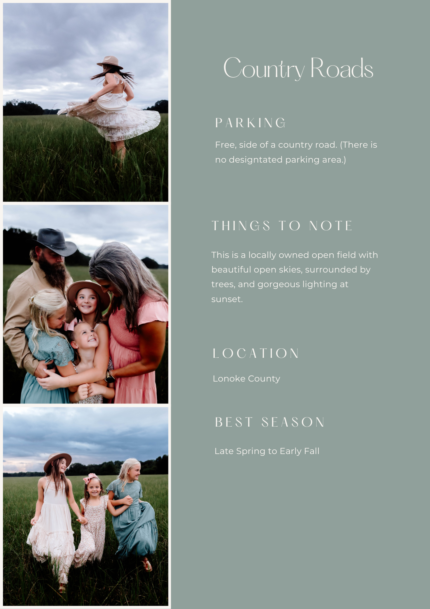 Field family spring session. Story-telling and dancing in a field in Carlisle and Hazen Arkansas.