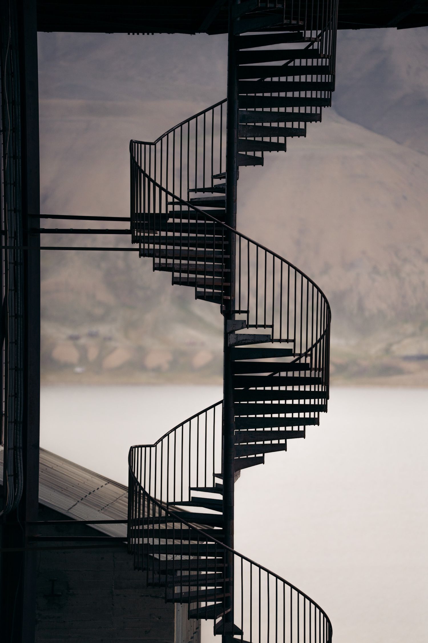 escaliers d'une mine de charbon à longyearbyen