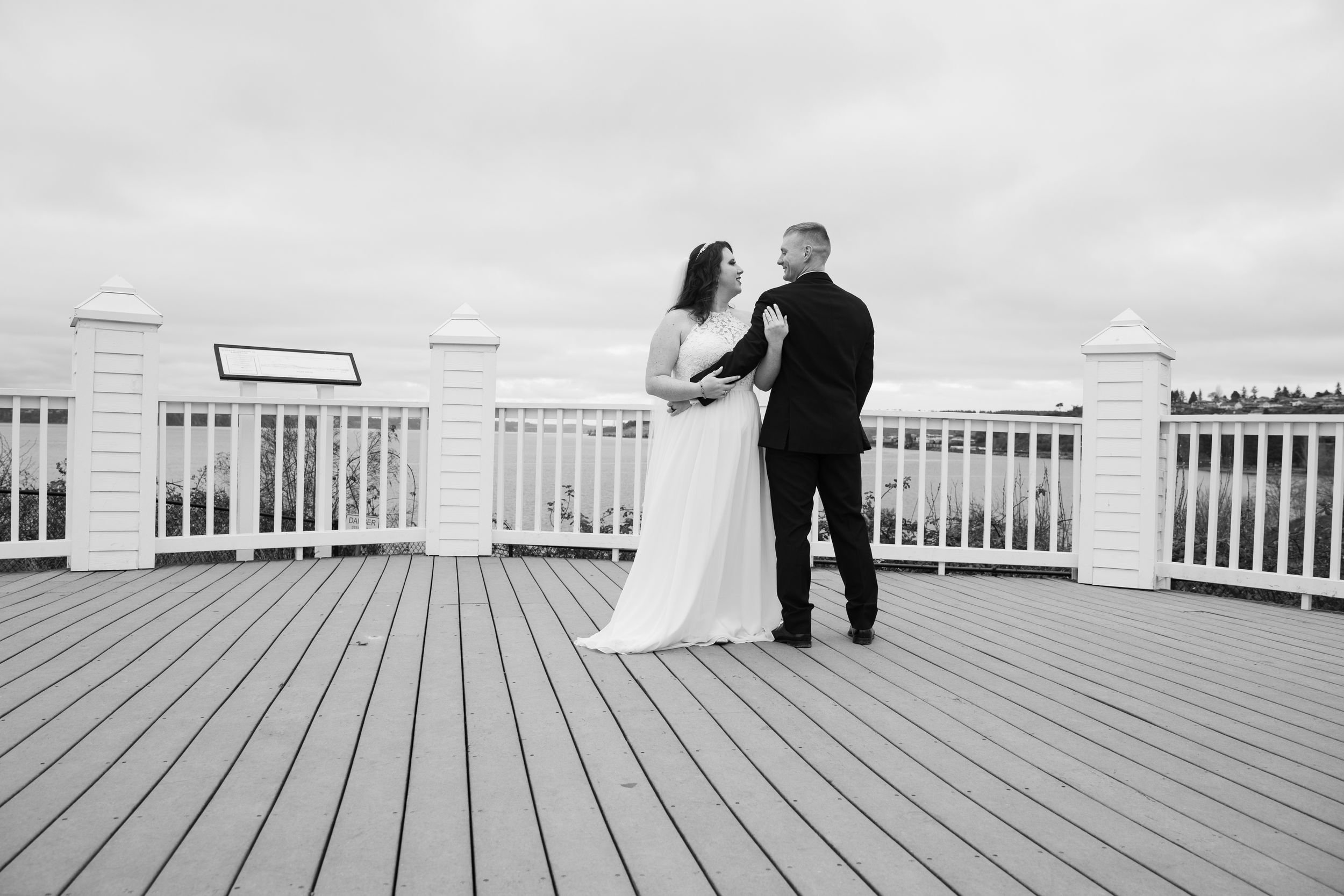 Black and white, photography, Wedding, Elopement, Micro Wedding, Husband and Wife, Love, Steilacoom, Washington, Pacific Northwest.