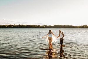 golden hour maternity photoshoot Michigan