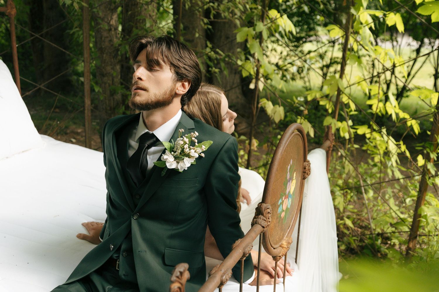 newly married couple sharing a quiet moment