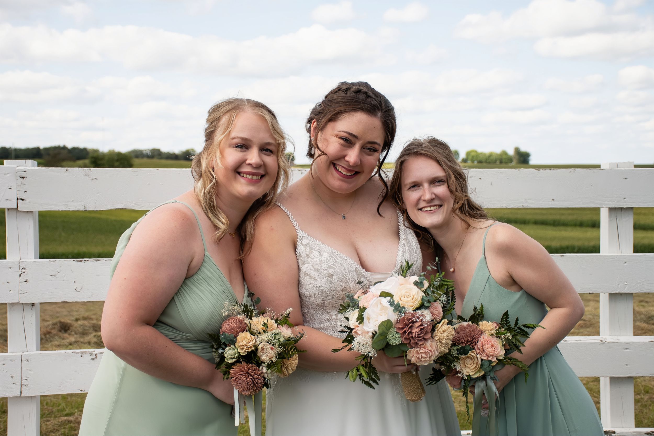 Bride and bridesmaids