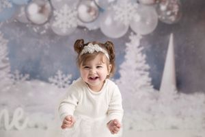 Blue, White, Silver Winter Wonderland Cake Smash - Port Chester, NY - Dawn Talia Photography - Westchester County, NY