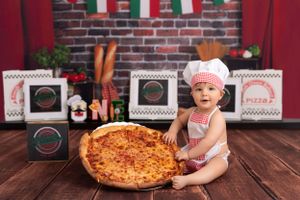 Pizza Theme 1st Birthday Photography and Cake Smash Session - Port Chester, NY
