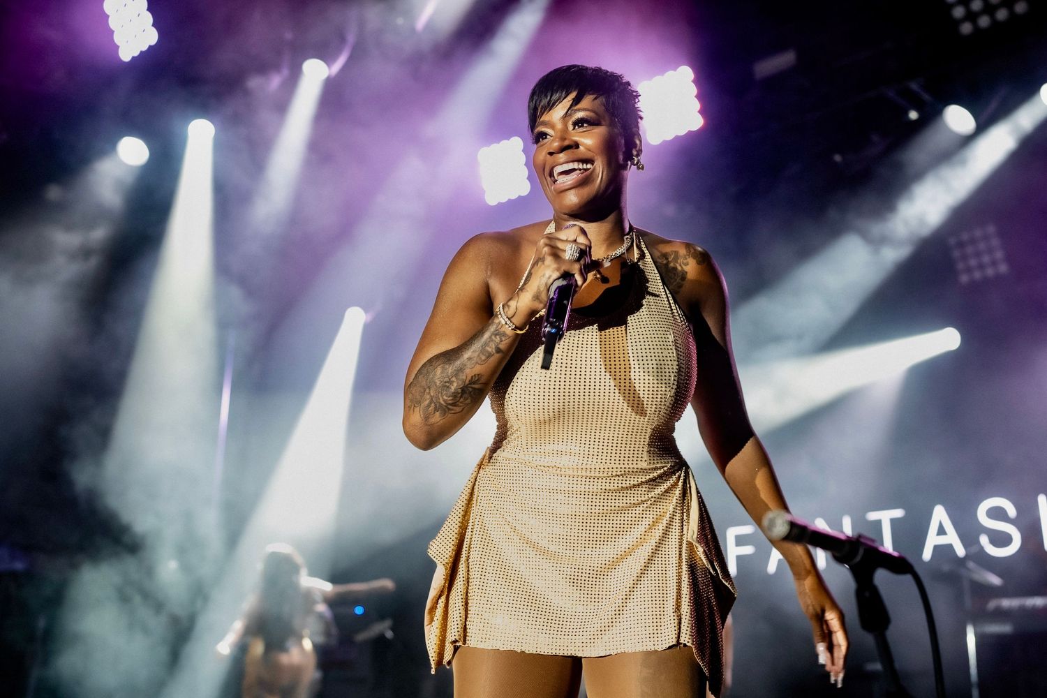 Fantasia performing at an outdoor music festival - Richmond VA