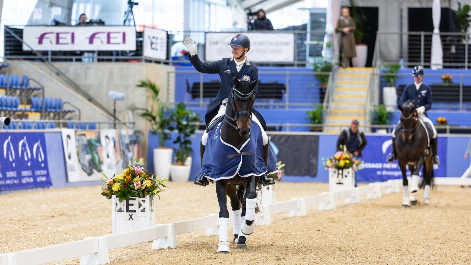 Brett Parbery & small tour mare 'Velvitt' won the Prix St Georges at the 2025 Sydney CDI dressage event. © Simon Scully, 2025.