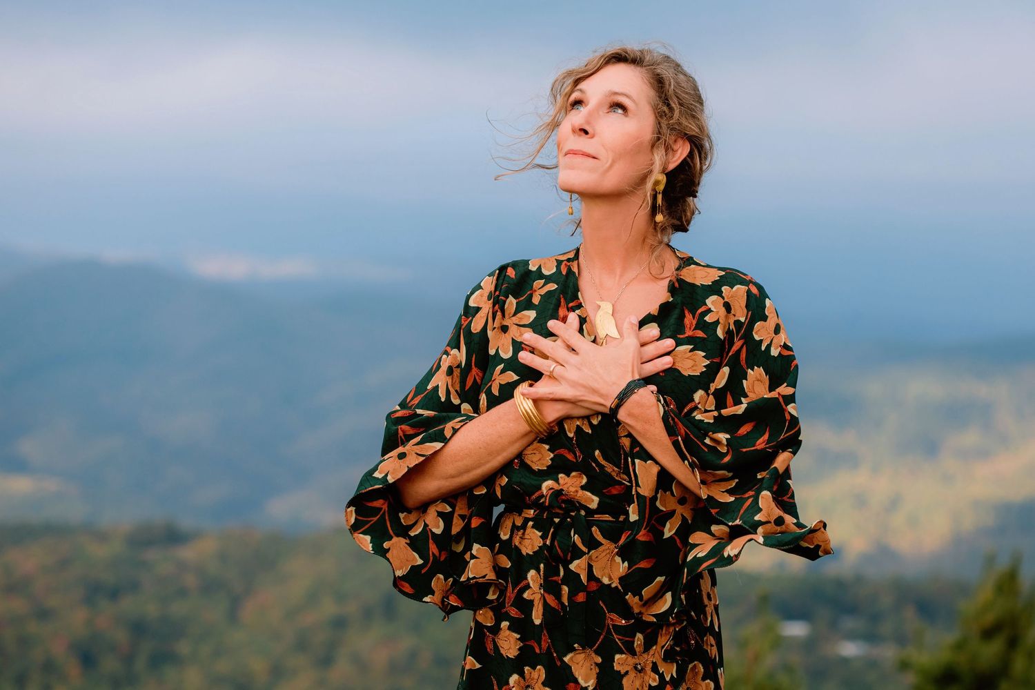 Creative women goddess portrait in nature