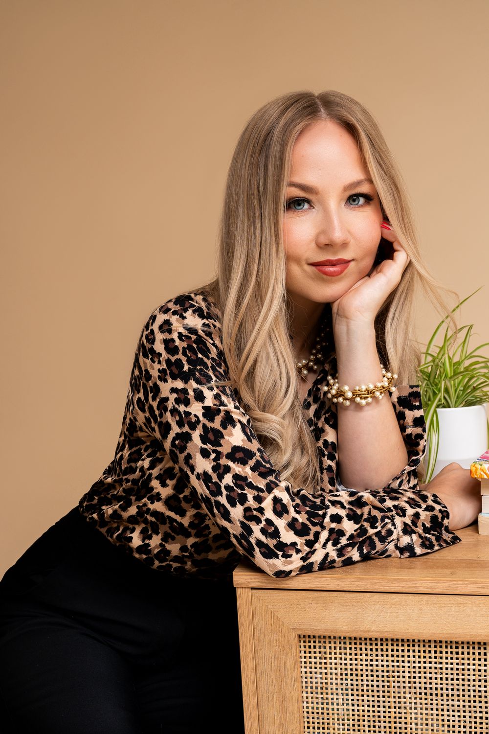 Professional branding photo of an elegant lady posing in the studio in Cambridge, UK