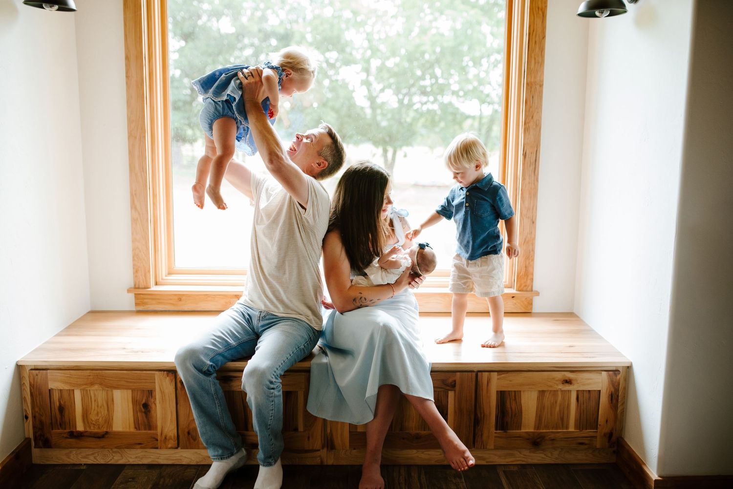 Lifestyle family in-home newborn session Wichita KS photography photographer