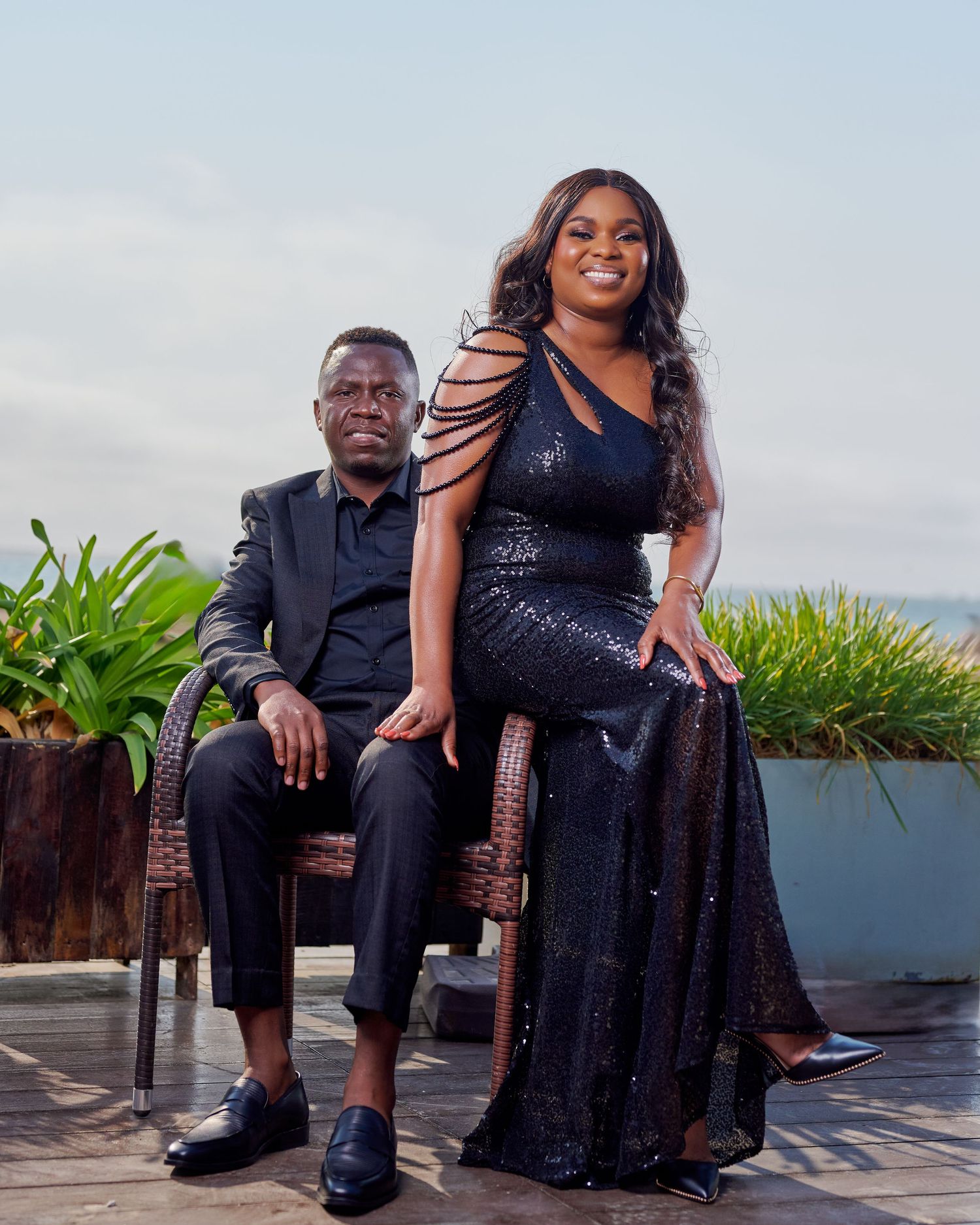 black couple posing for a shoot