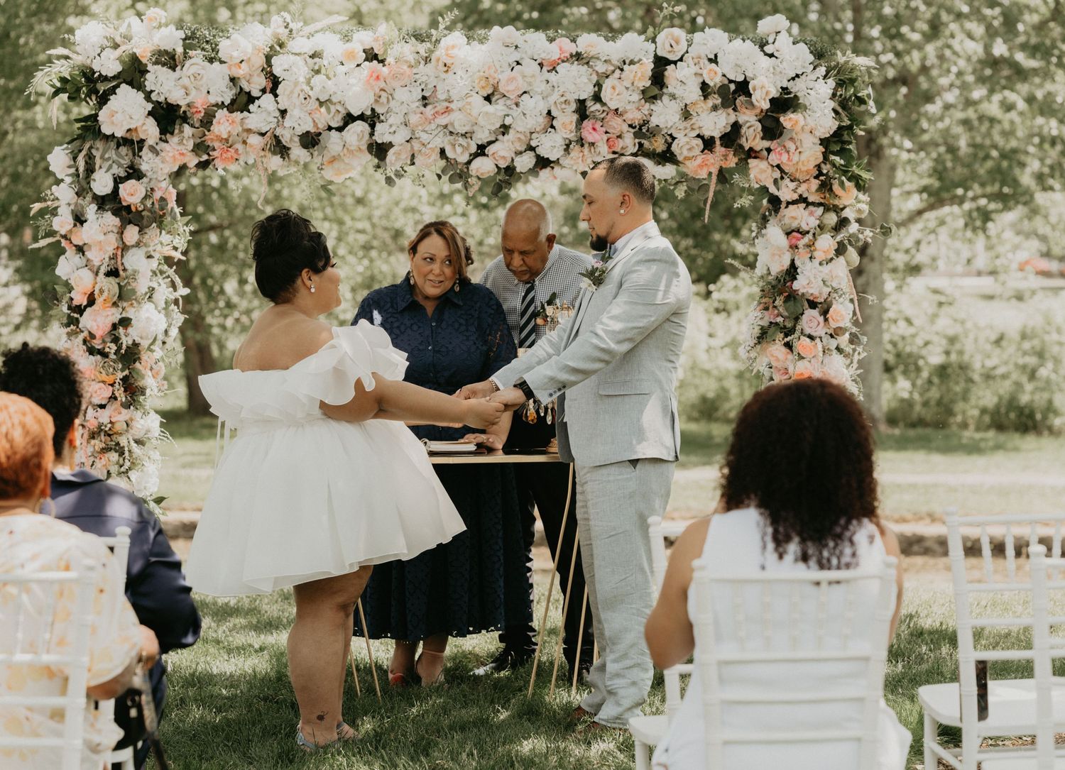 bride and groom wedding ceremony The Rose Garden Allentown, PA