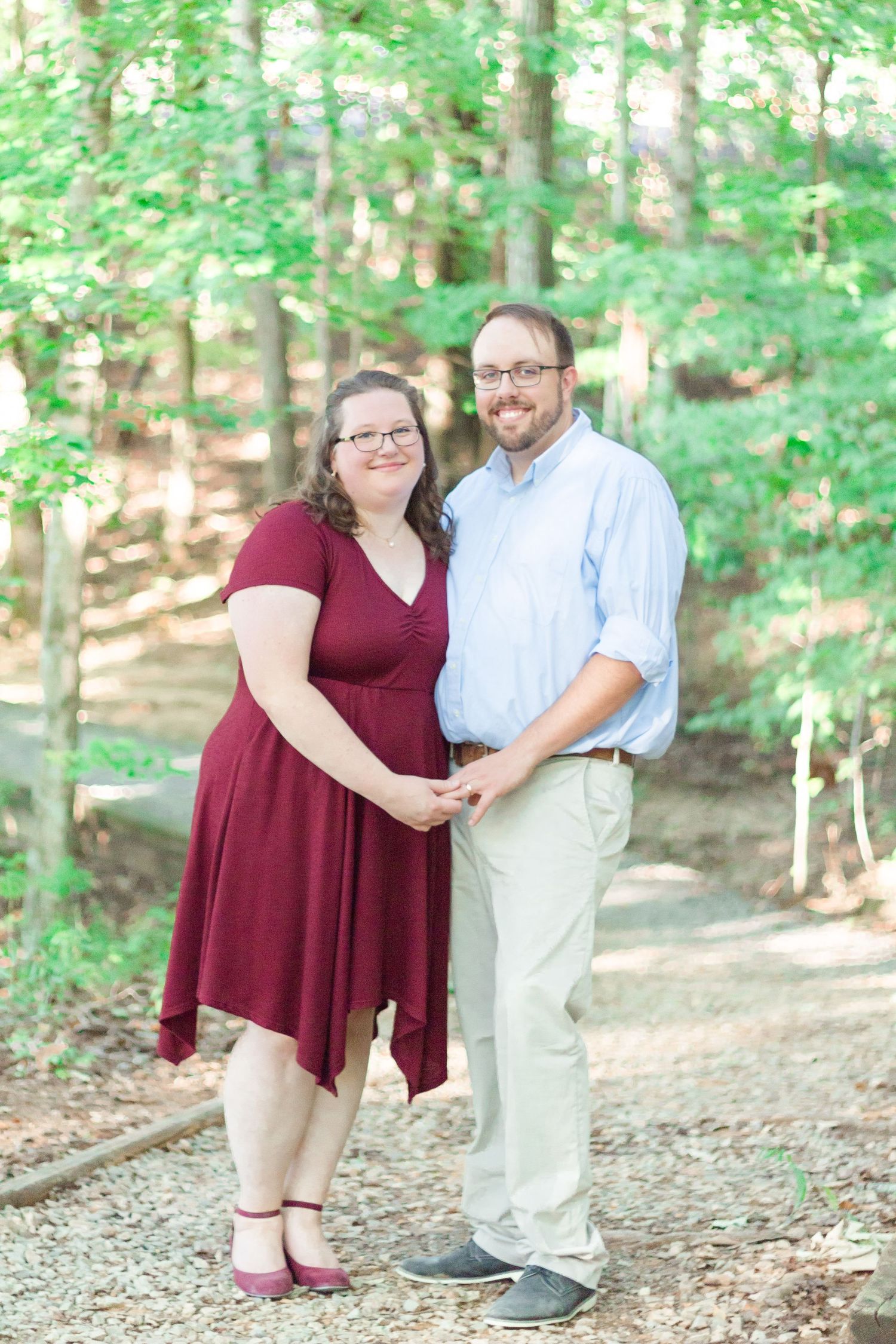 Couple posing at camera on path at Madison County Nature Trail