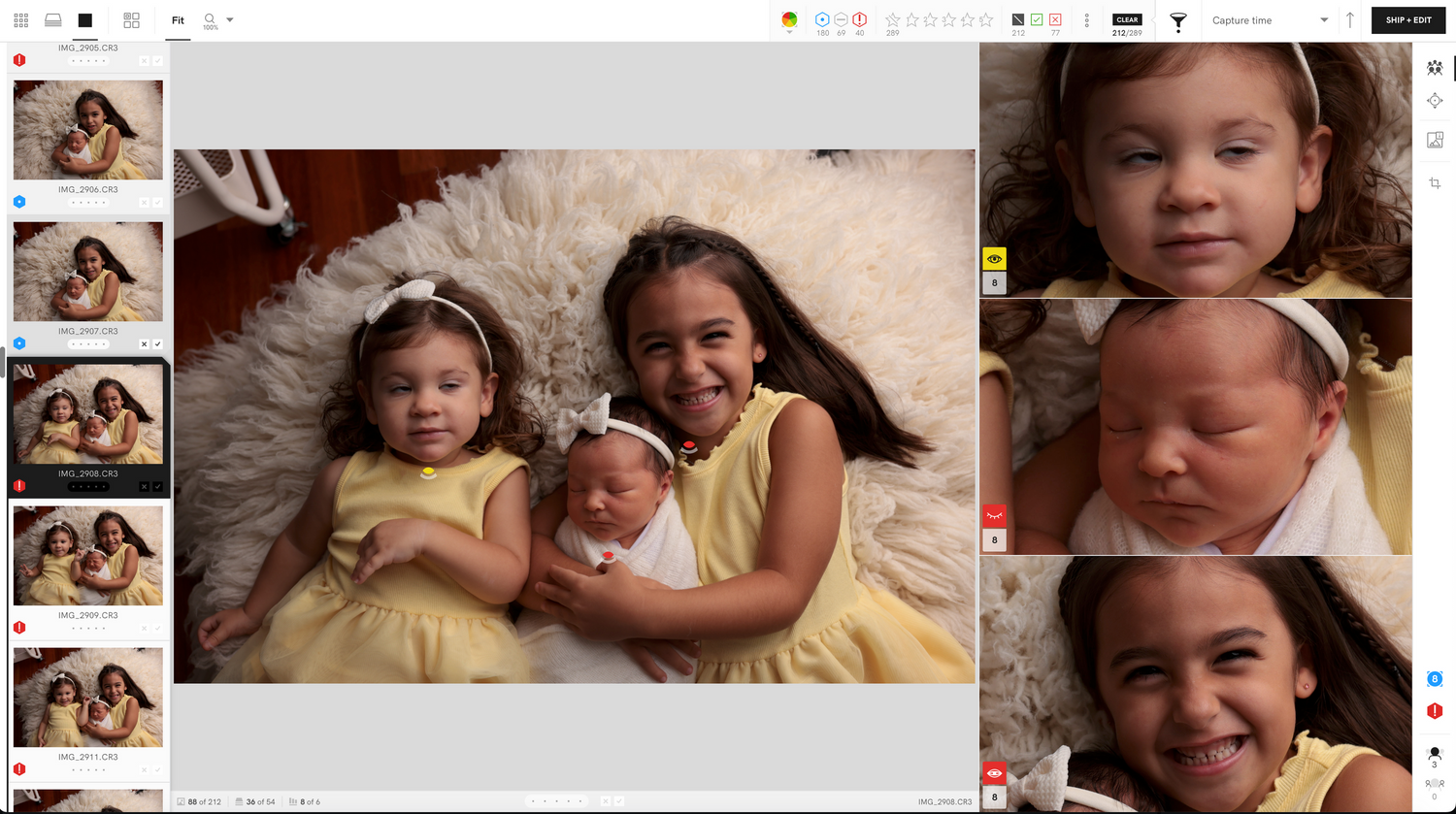 A joyful moment shared between family members relaxing together on a light-colored flokati - image imported to Narrative Select for culling