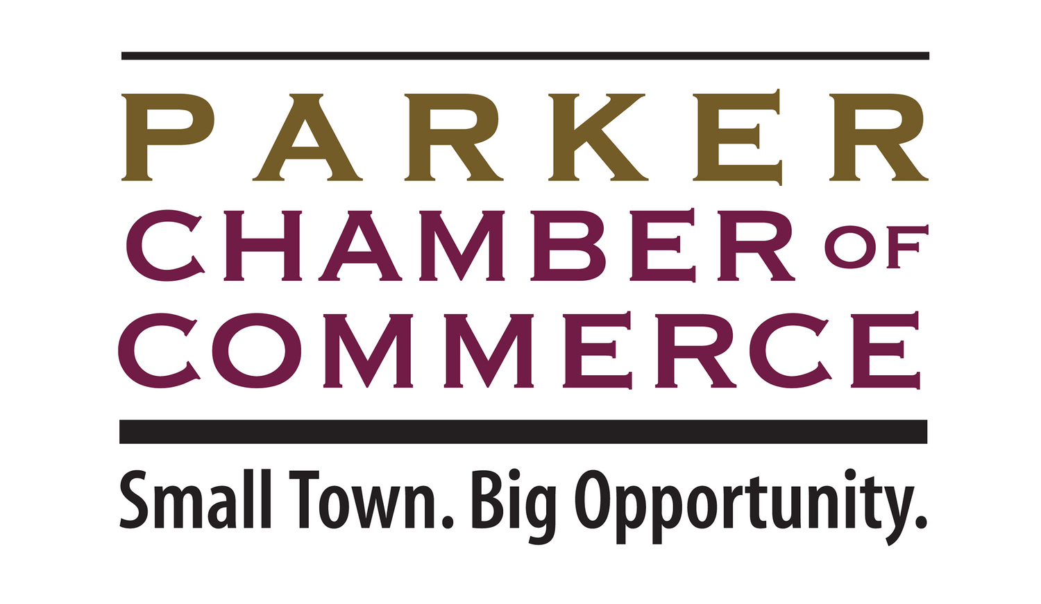 Parker Chamber of Commerce Small Town Big Opportunity logo.