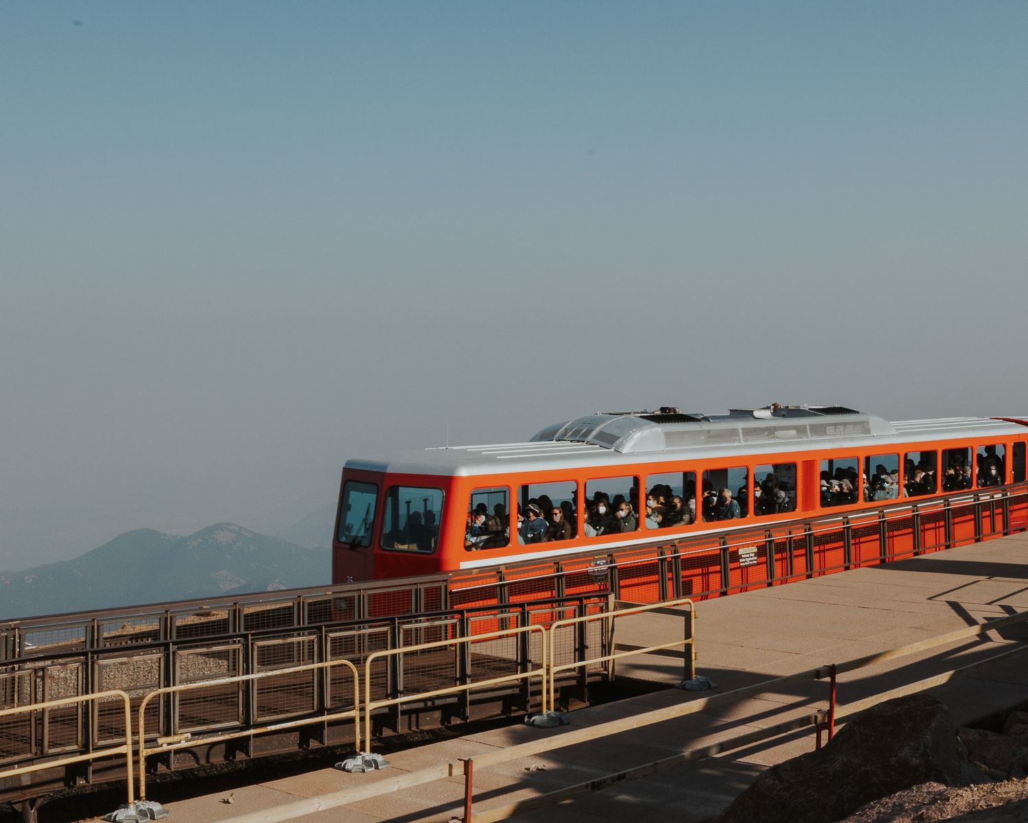 Pikes Peak Cog Railway from the summit of Pikes Peak