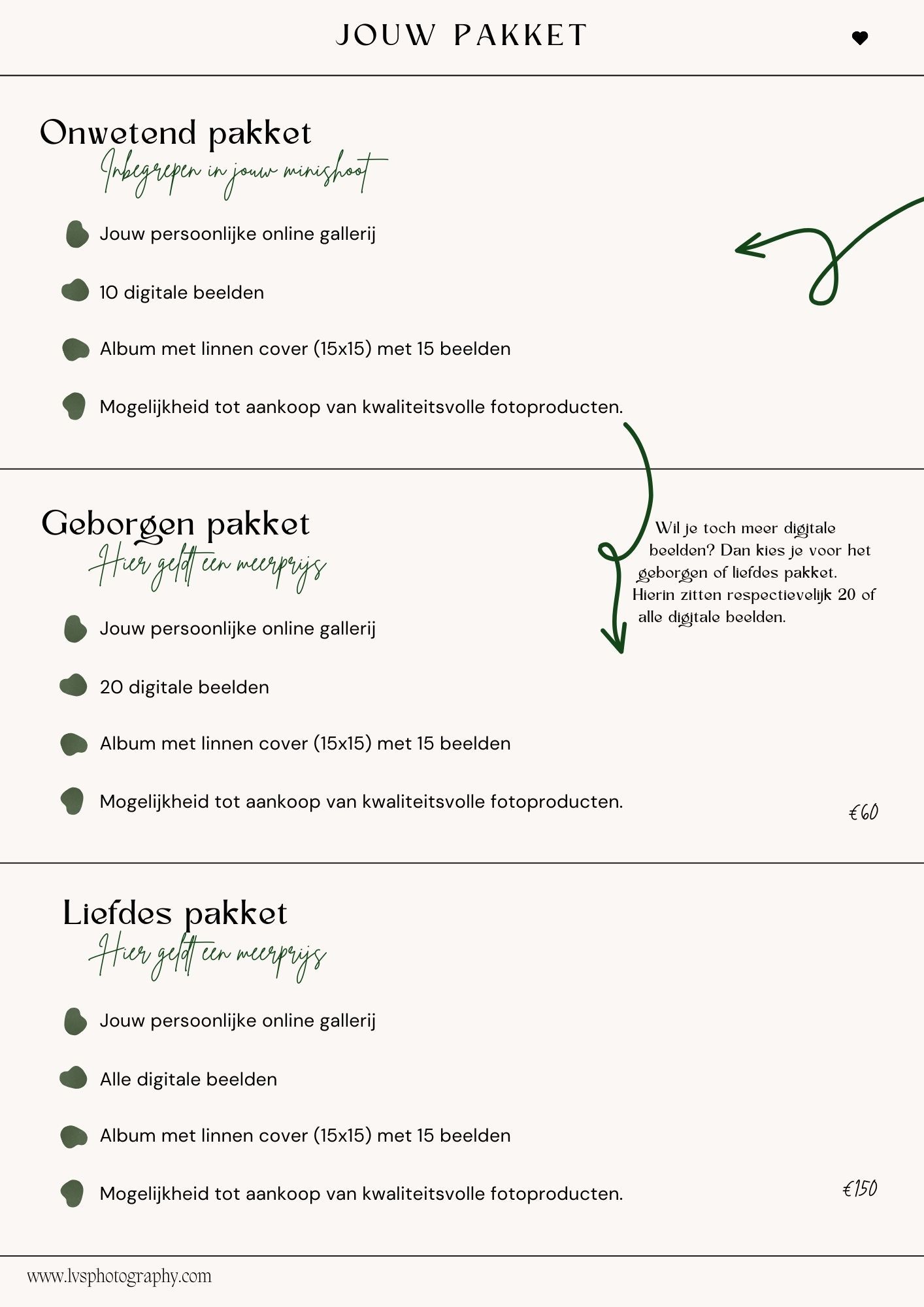 Pakketten kerst mini sessies