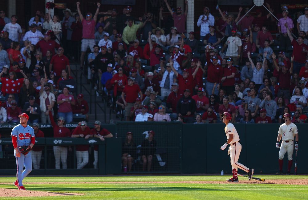 Nolan Souza hits a homerun against Ole Miss