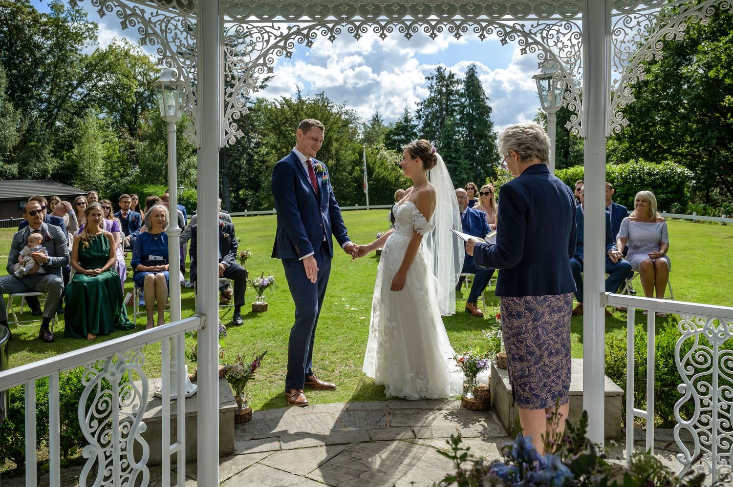 Outdoor wedding ceremony at Broadoaks Country House Hotel