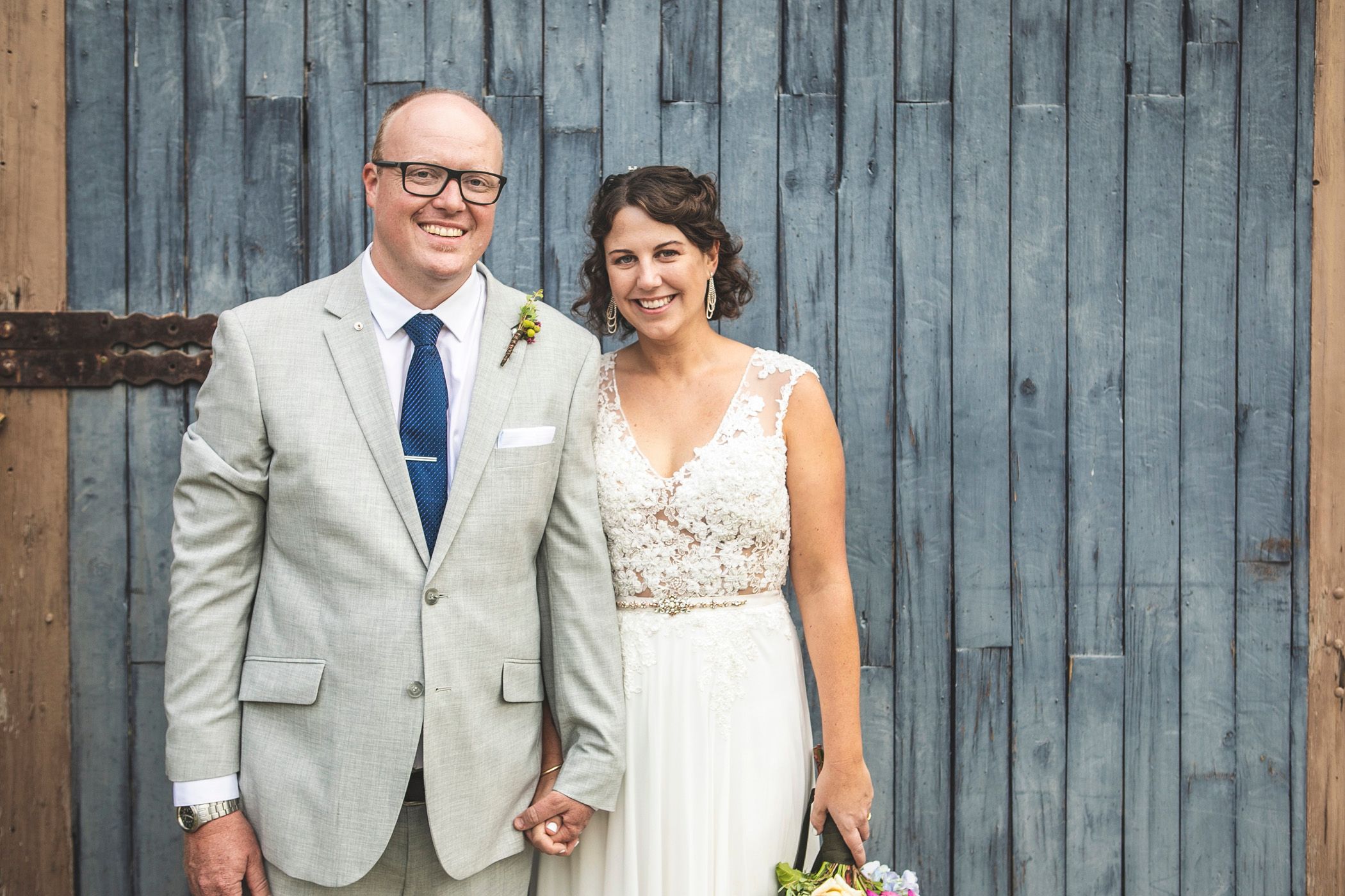 The happy couple James & Gina on their wedding day at Fynbos Estate outside of Malmesbury, Western Cape, South Africa.
