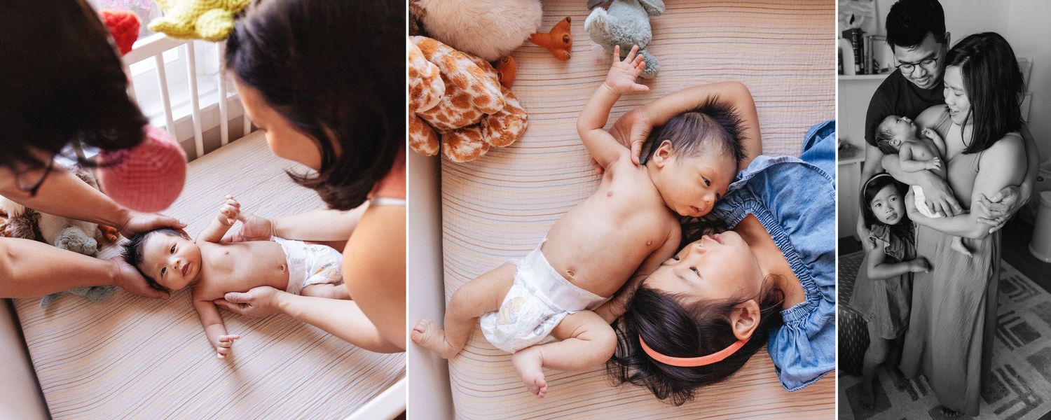 Documentary style family photography capturing genuine moments at home.