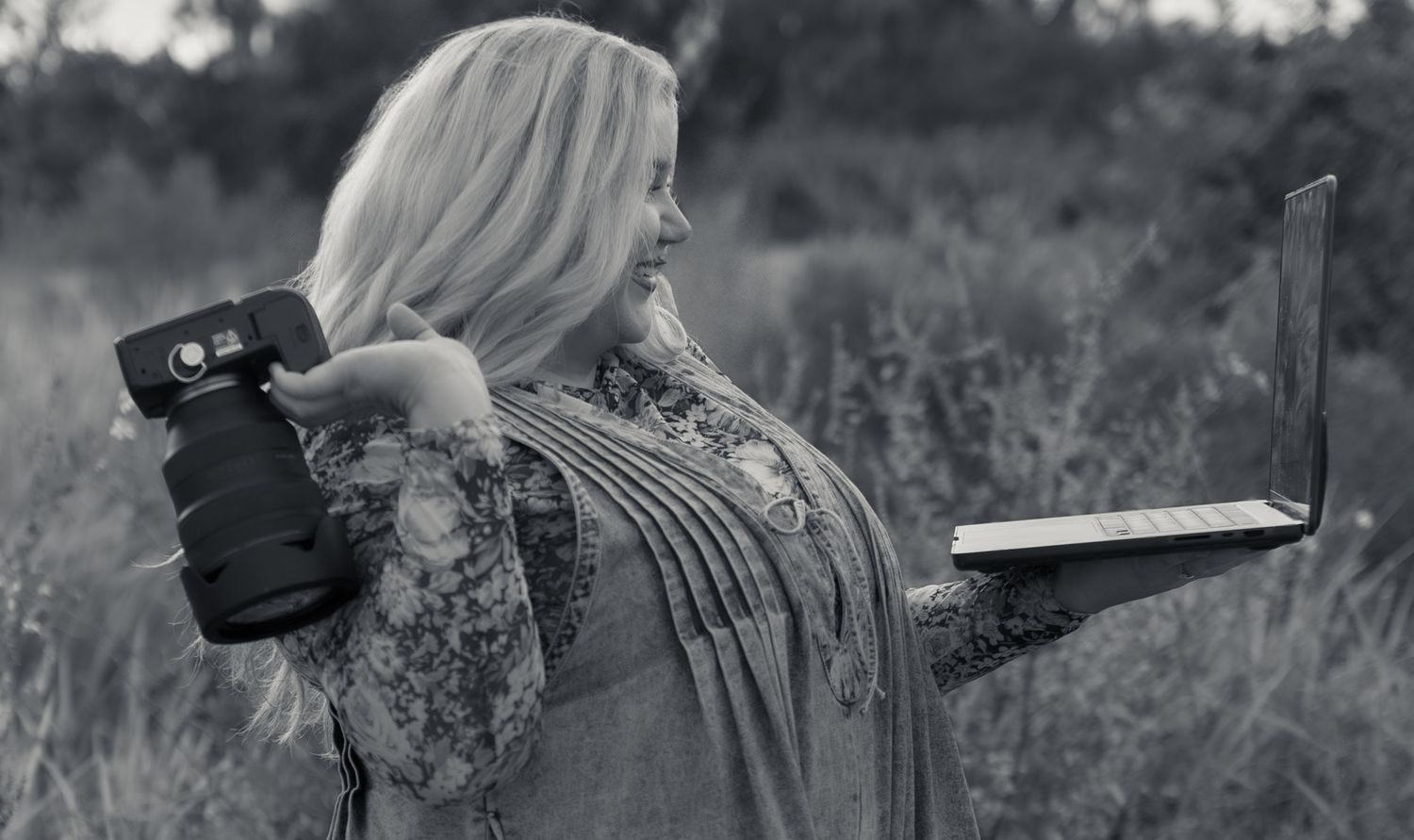 Sweet candid moment between parent and child in outdoor garden setting.