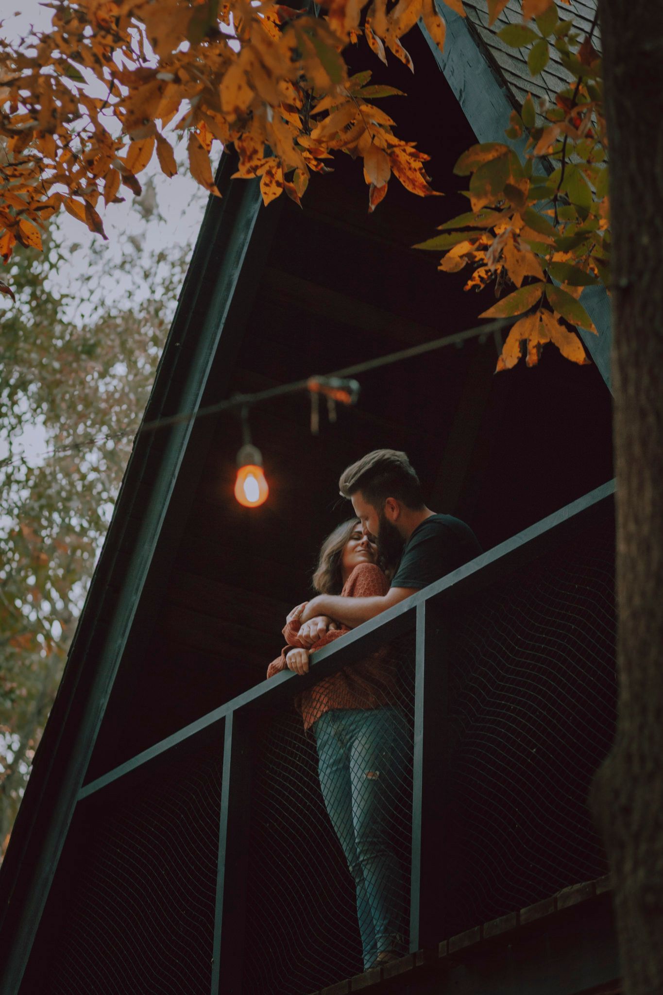 While visiting the thousand islands ontario this couple wandered the property of their B&B during a chilly sunrise portrait session
