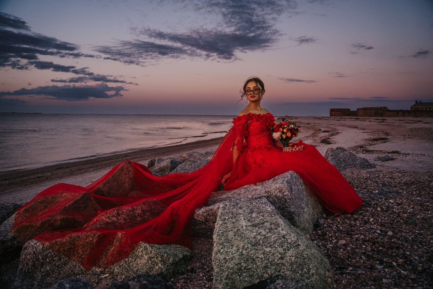 Quinceanera portrait at Fort Clinch Beach by local Jacksonville, Florida photographer
