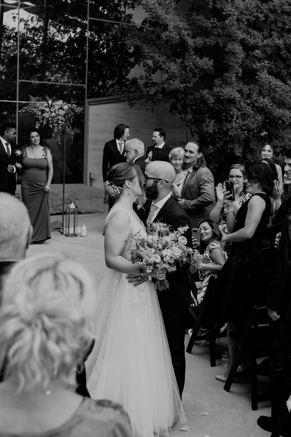 Black and White Utah Wedding Ceremony