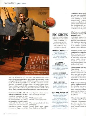 Basketball player Evan Turner poses for a Philadelphia magazine sports feature story.