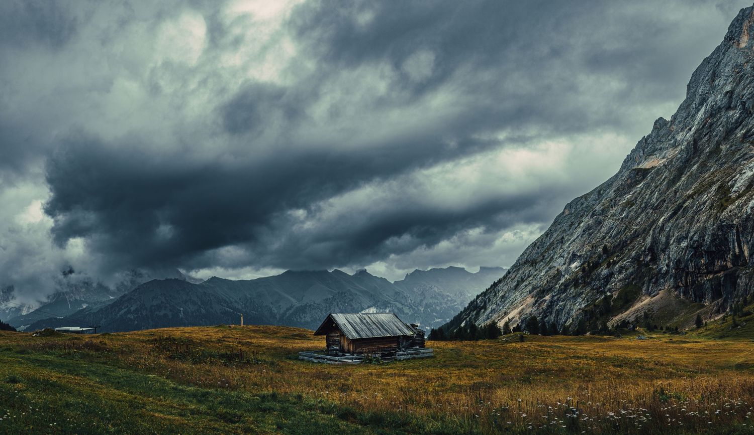 Hut in mountains