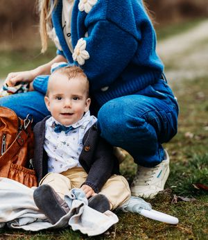 A baby boy and his mother