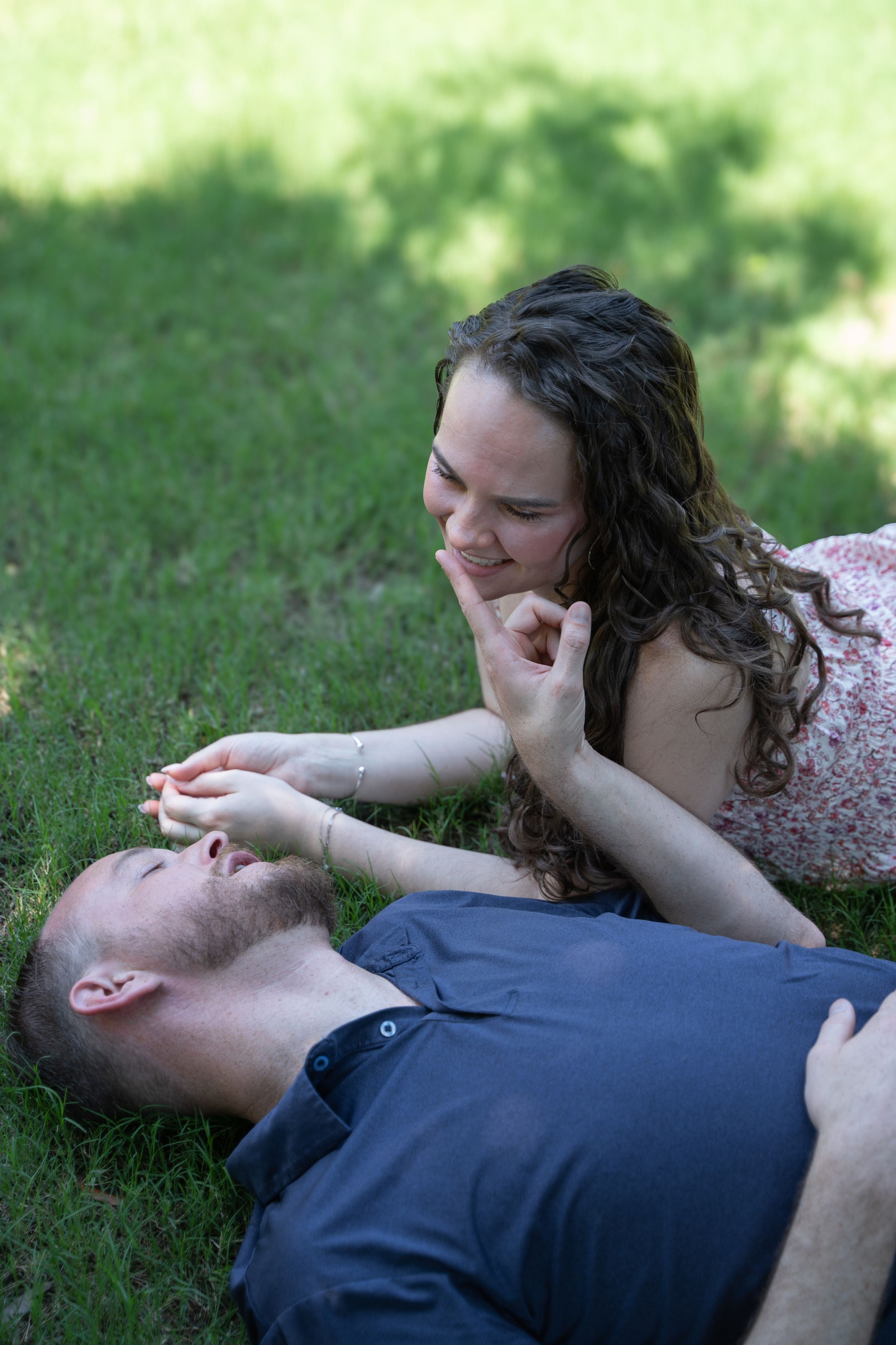 Newly engaged couple photographed after a destination proposal