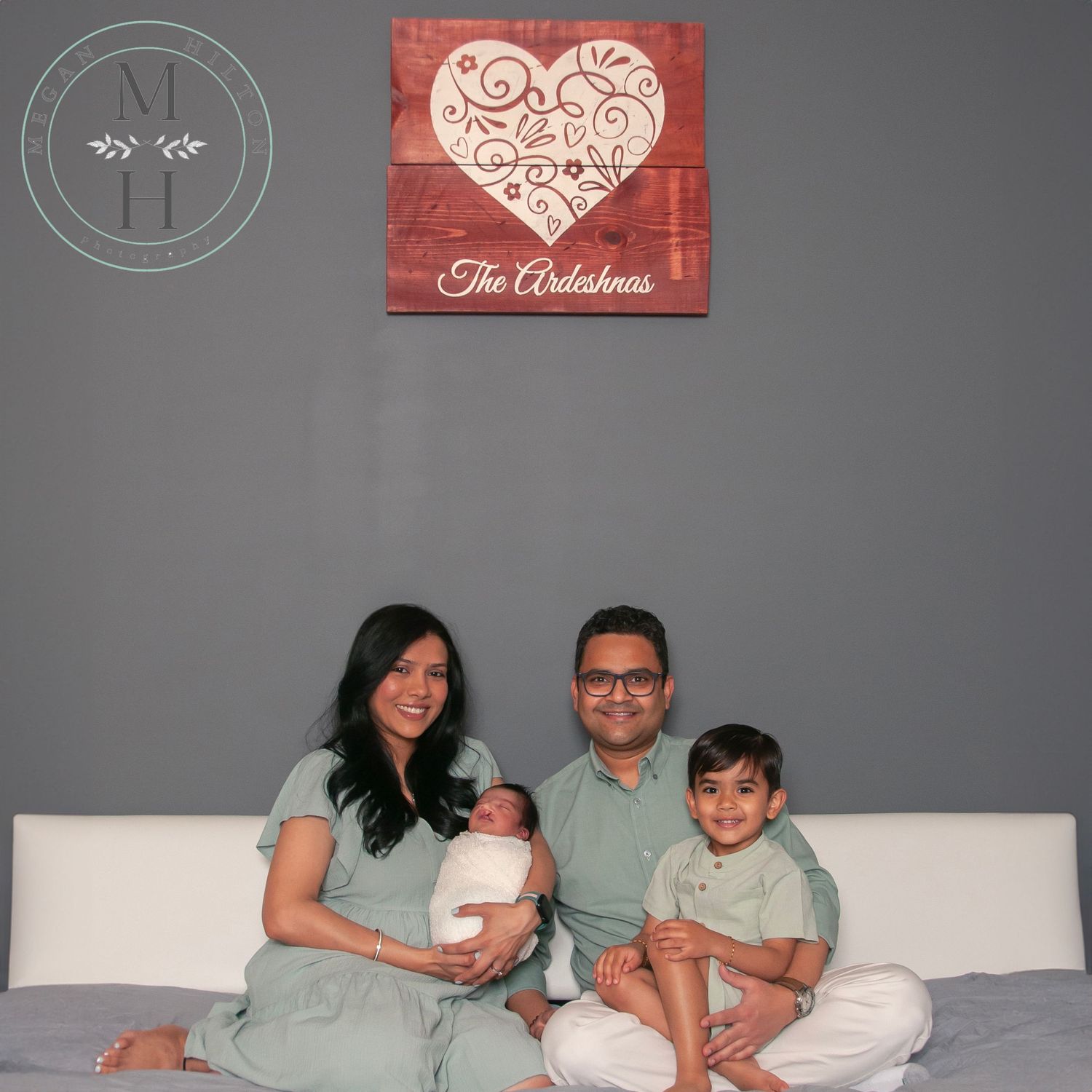 Family photo in home
