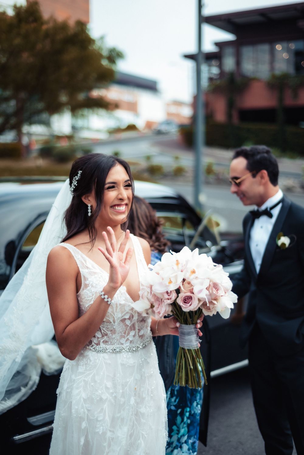 Novia llegando a la iglesia
