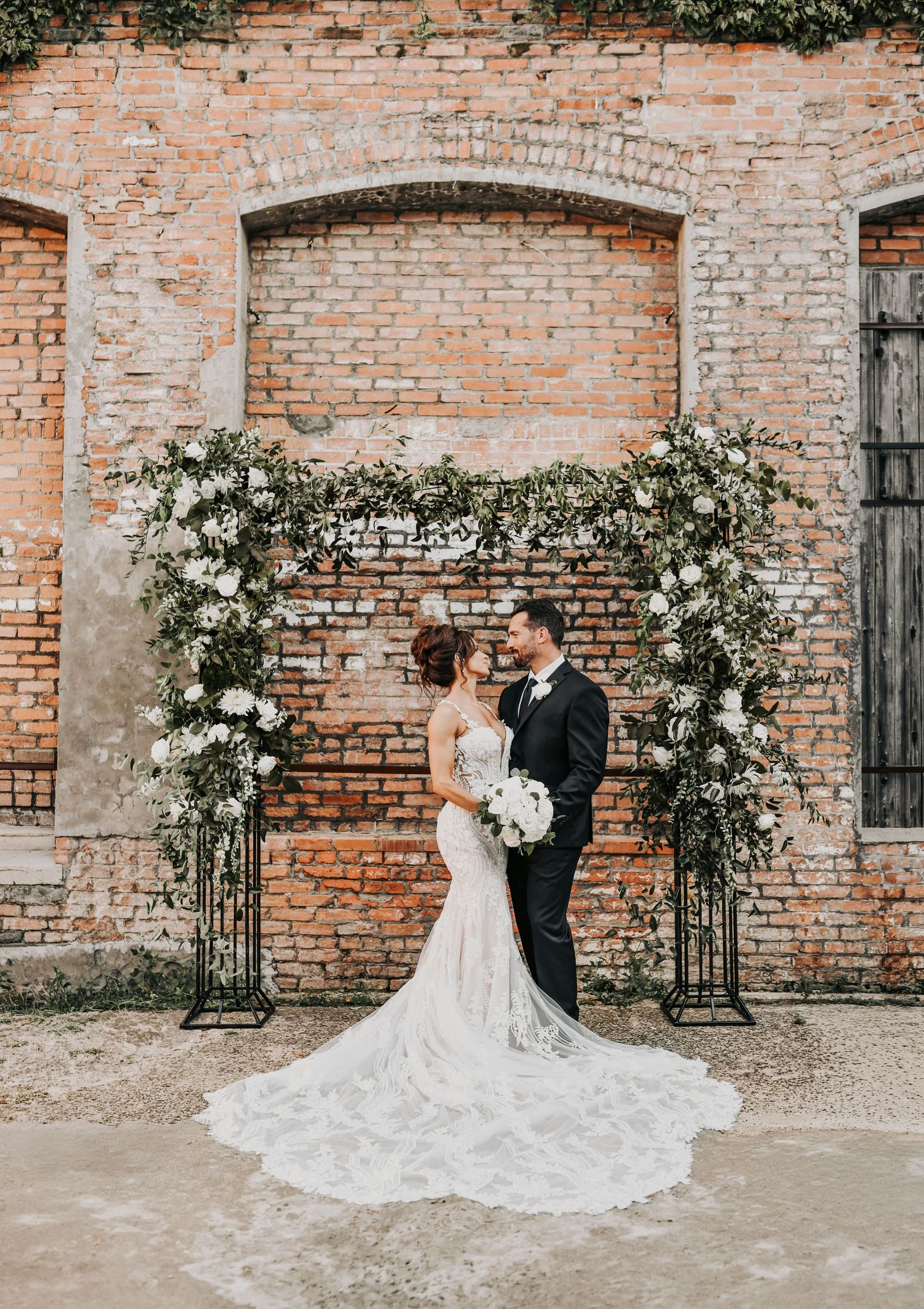 Megan and Joel wedding portraits at The Cotton Mill McKinney
