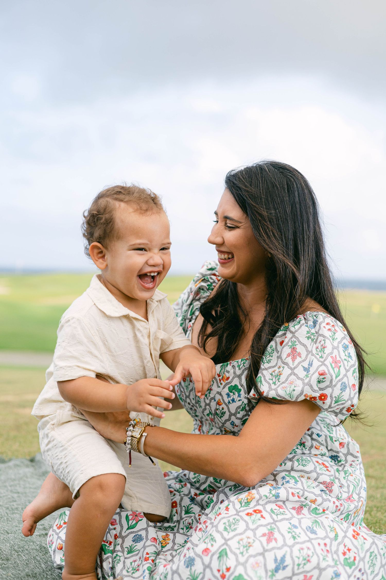 Elegant family beach portraits in Punta Cana with breathtaking ocean views.
