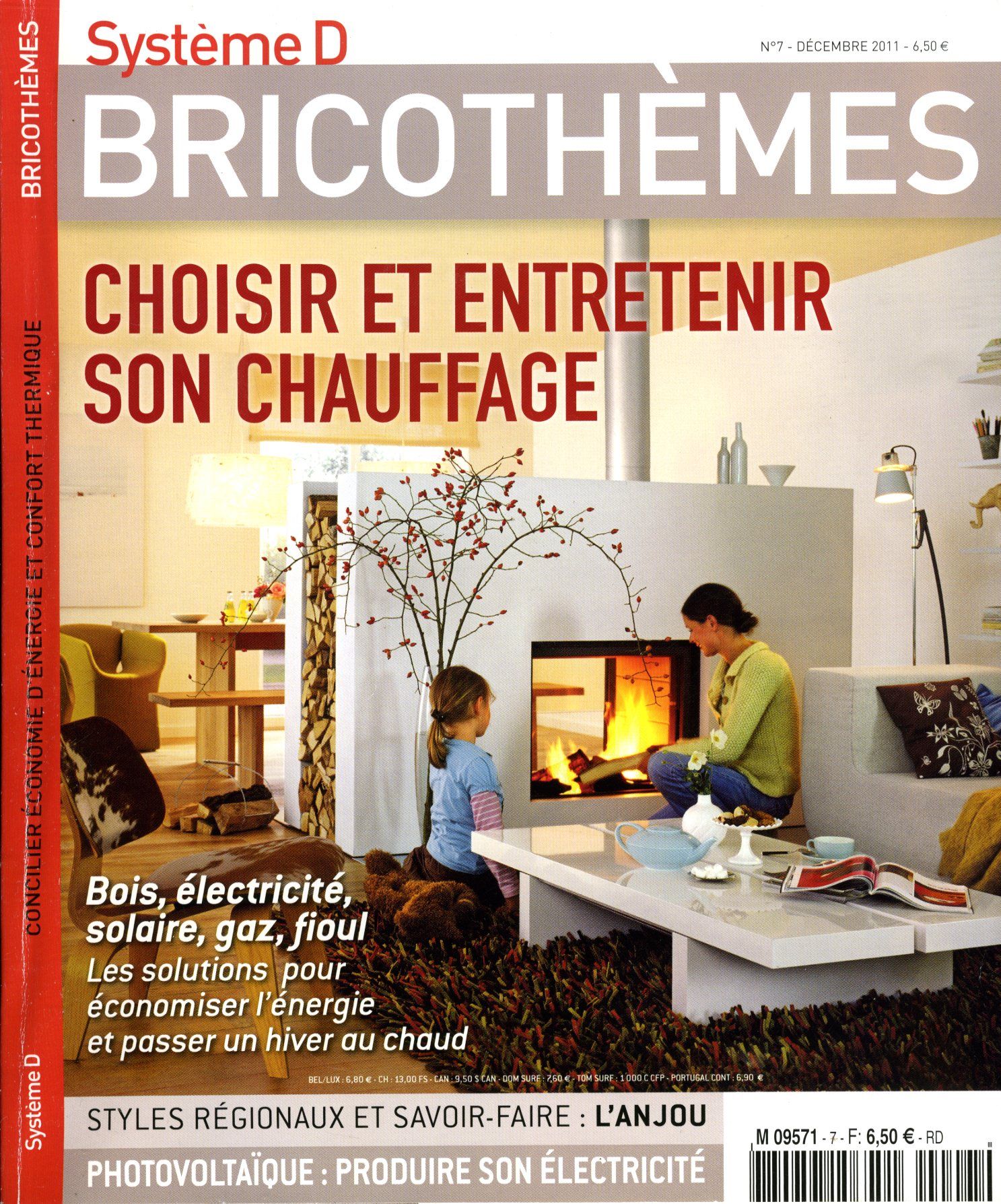 Couverture du magazine Bricothèmes consacrée au choix et à l’entretien du chauffage, avec une photographie d’intérieur.
