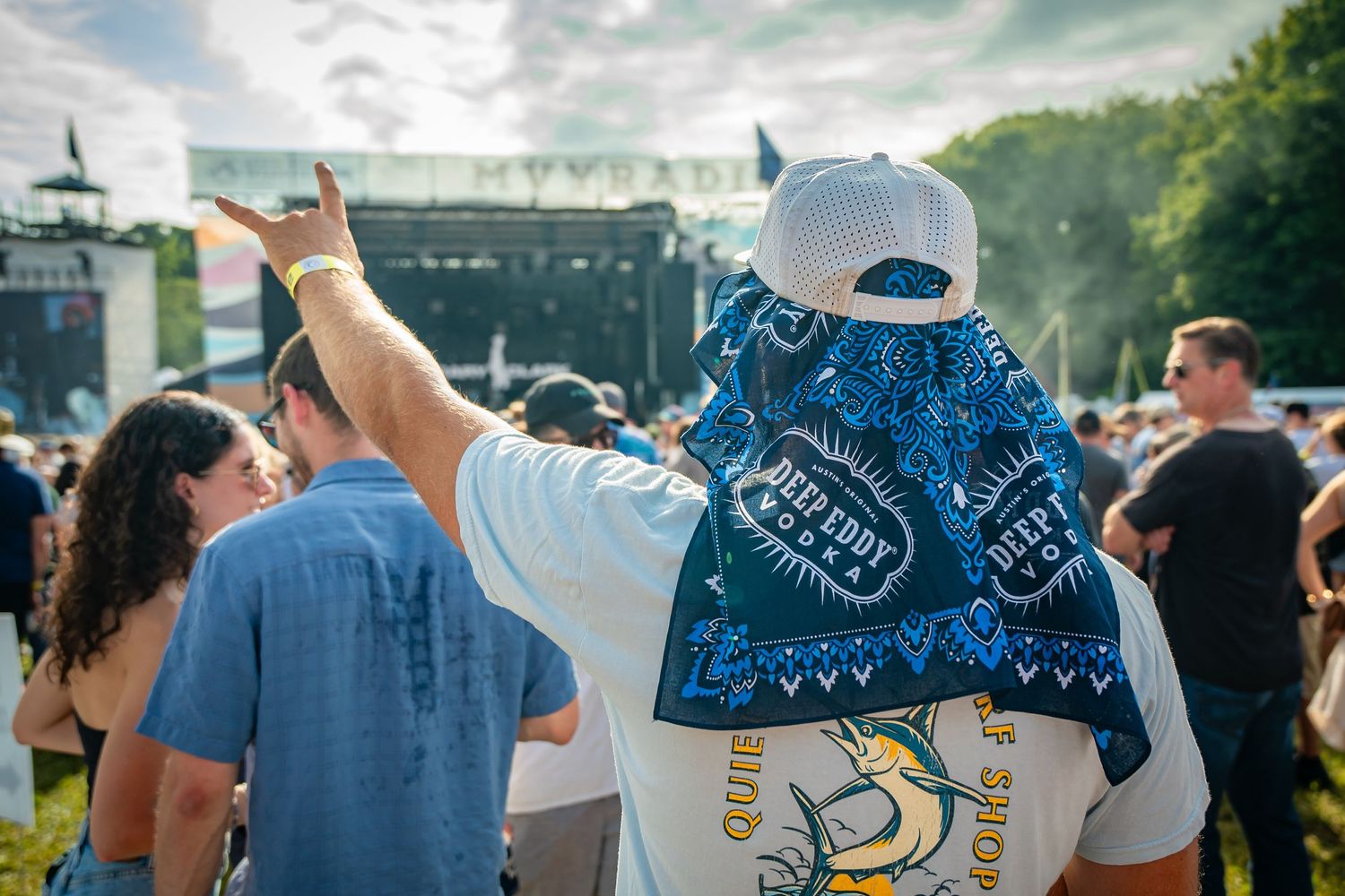 Music festival attendees wear Deep Eddy Vodka swag photographed by Dylan Kaufman Boston Event Photography of CBDK Photo