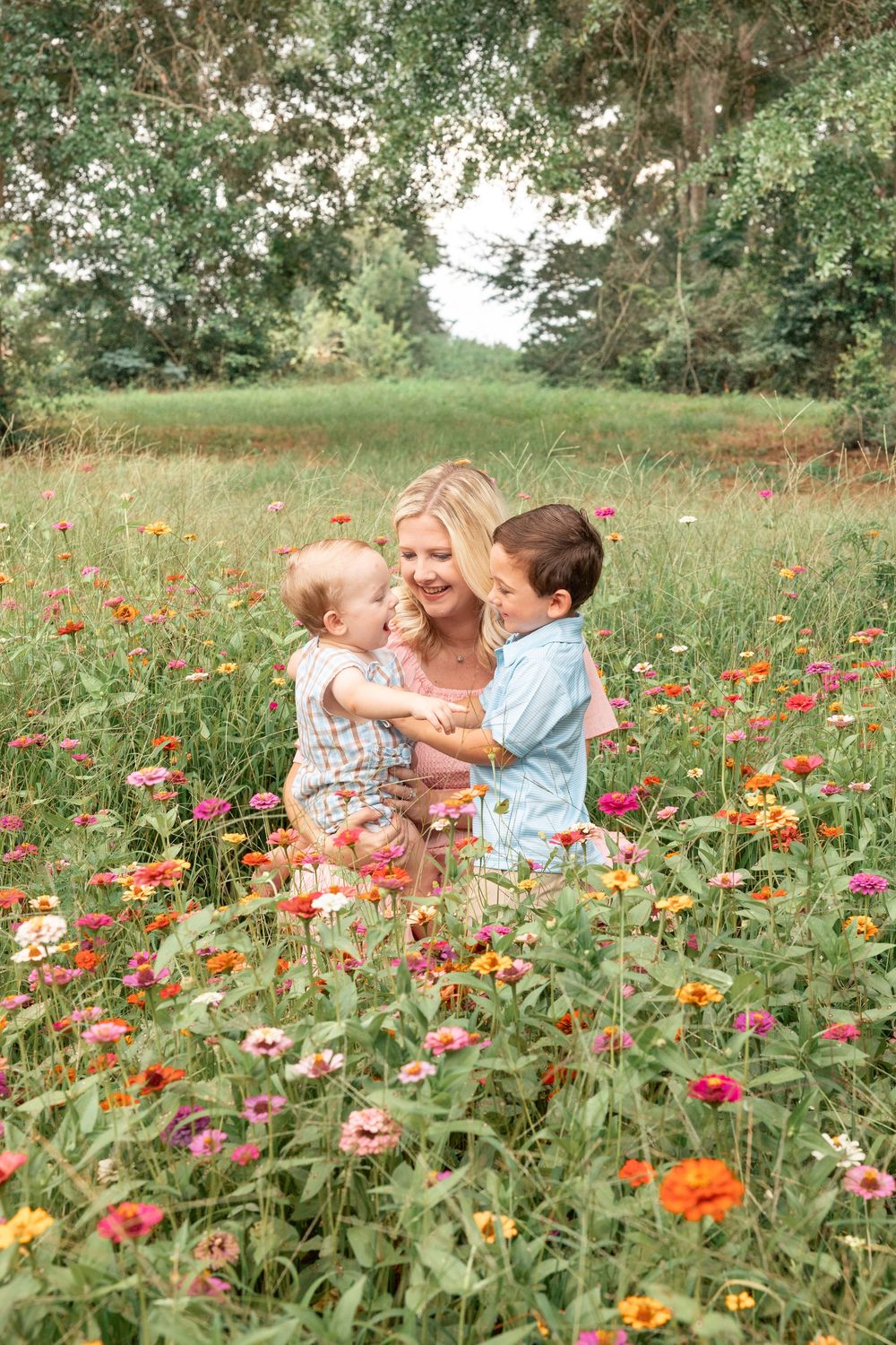 Family flower field