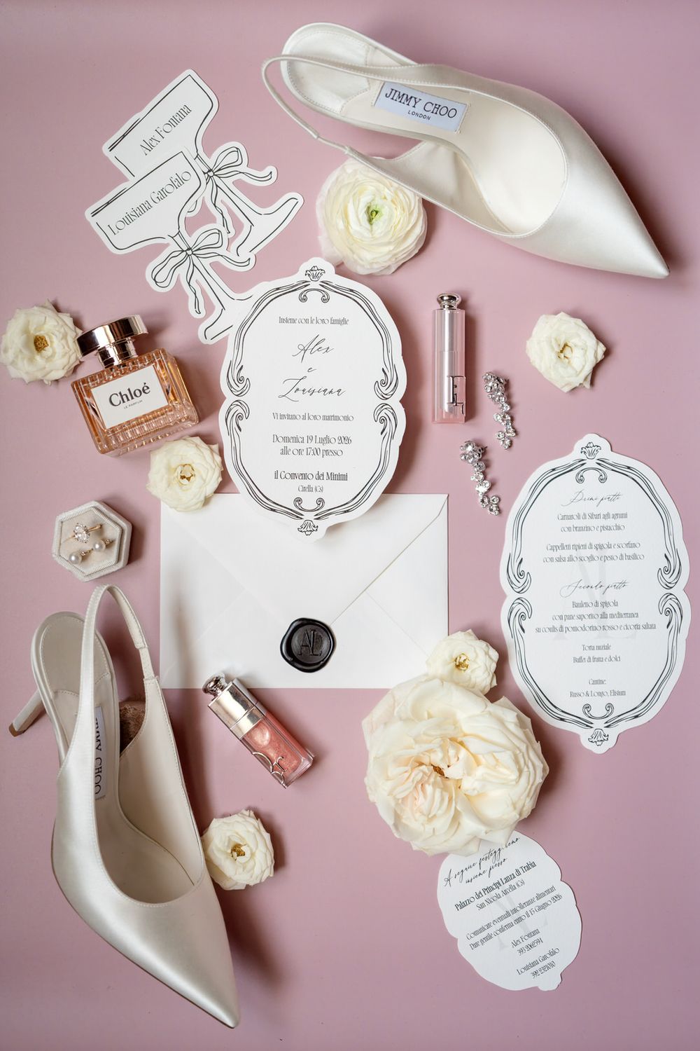 Luxury destination wedding at Palazzo Principi Lanza in Calabria, Italy.