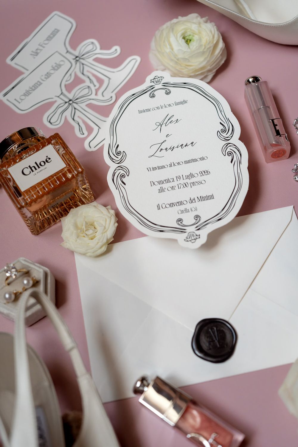 Luxury destination wedding at Palazzo Principi Lanza in Calabria, Italy.